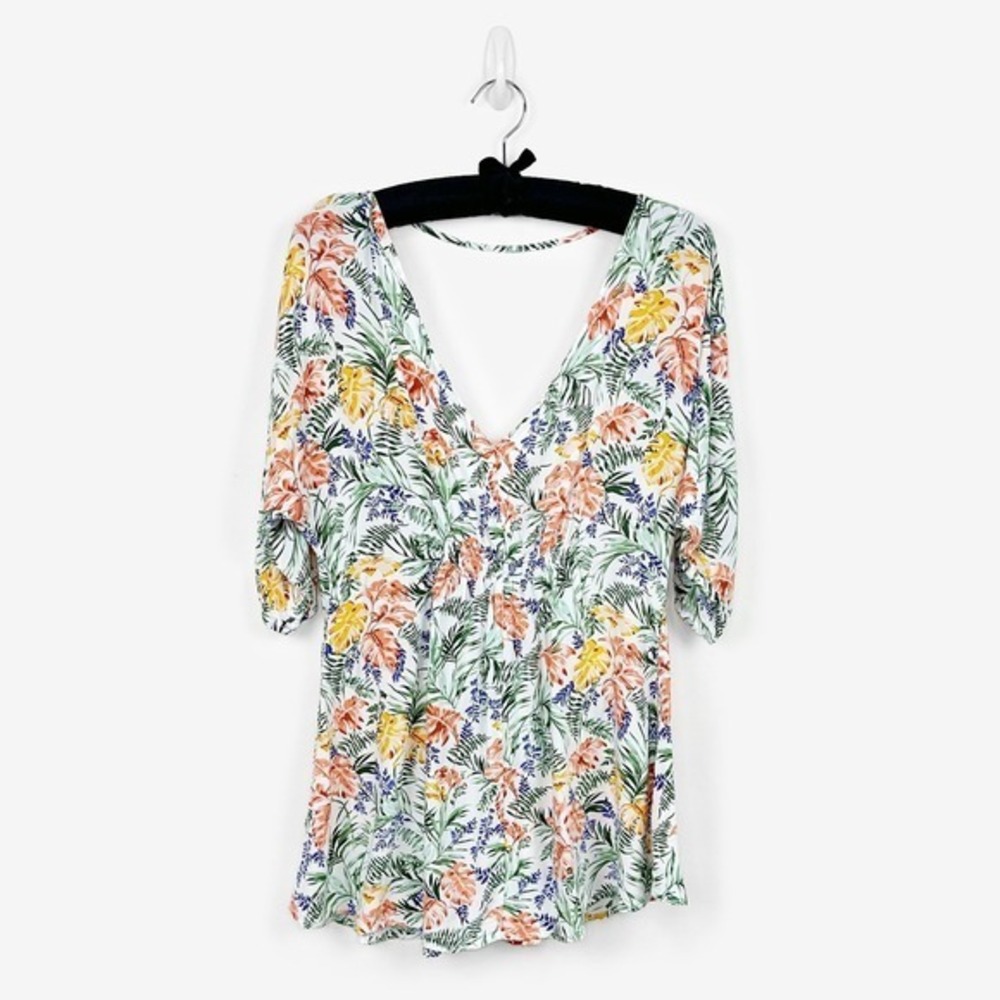 Onia Alessandra Swim Cover Up Garden Leaf Size S/M Floral Summer Mini‎ Dress